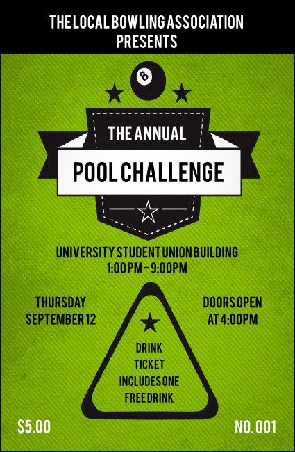 Billiards Drink Ticket Product Front