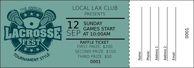 Lacrosse Raffle Ticket