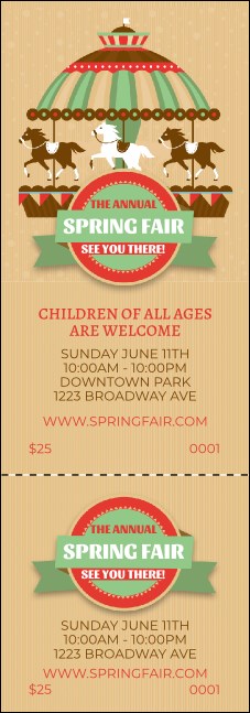 Merry Go Round Event Ticket Product Front