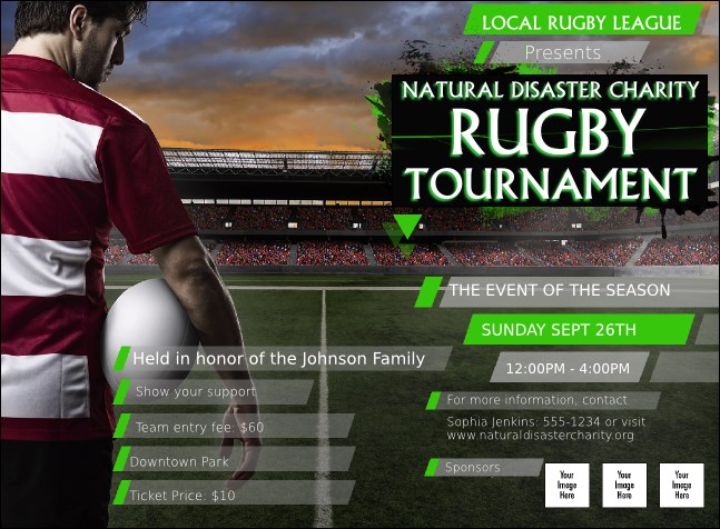 Rugby Stadium Invitation Product Front