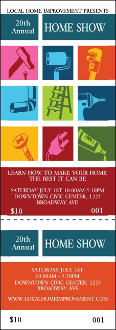 Home Show Event Ticket Product Front