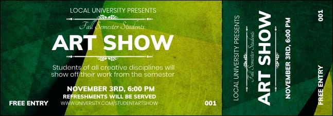 Abstract Event Ticket Product Front