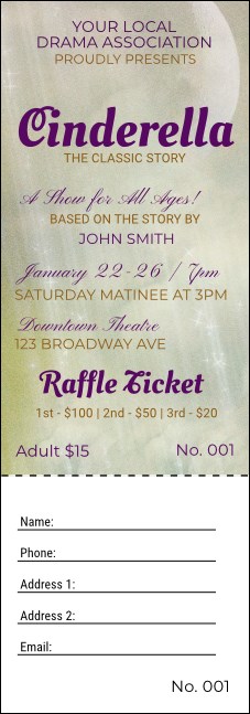 Cinderella Raffle Ticket Product Front