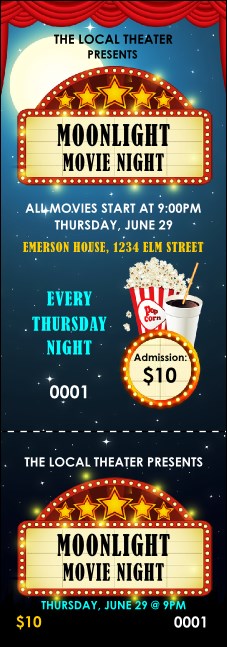 Movie Night Event Ticket Product Front