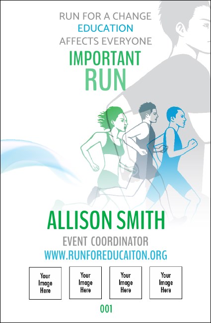 Run for a Cause Blue & Green Drink Ticket Product Front